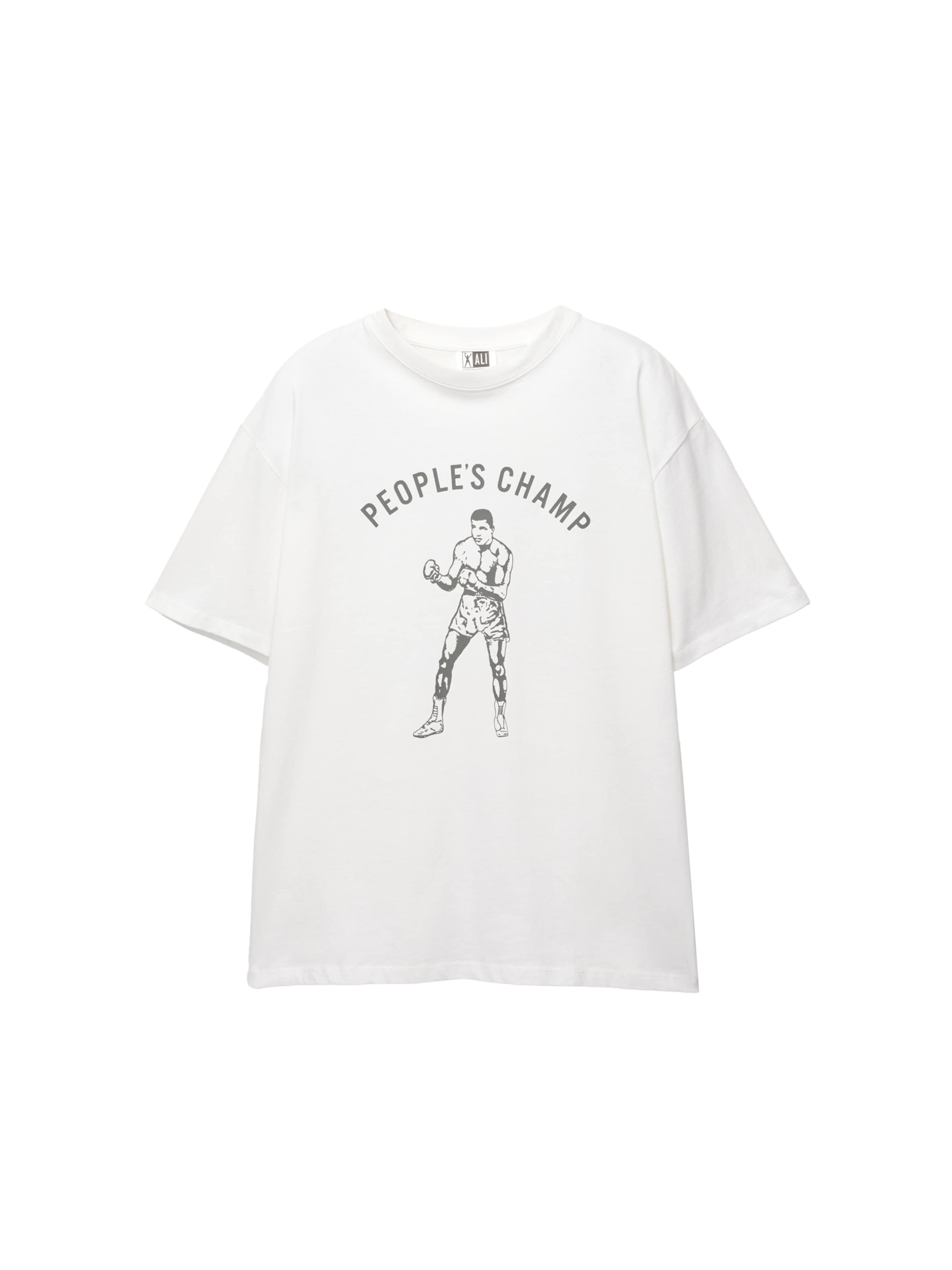 T-Shirt 'ALI PEOPLE´S CHAMP' Pull&Bear en blanc : devant