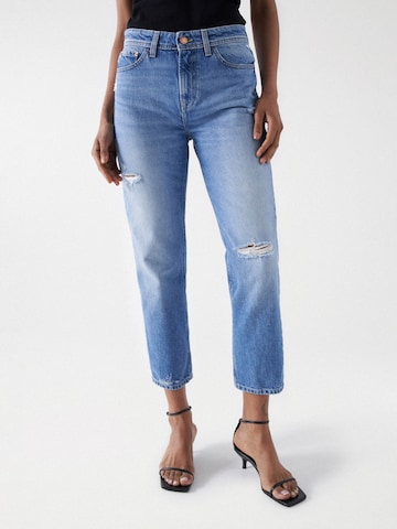 Coupe slim Jean Salsa Jeans en bleu : devant