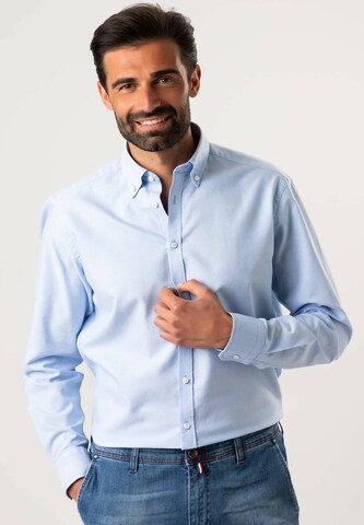 Black Label Shirt Regular Fit Businesshemd 'OXFORD' in Blau: predná strana