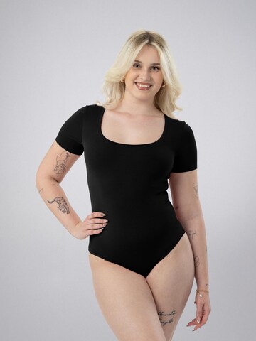 LEAFLETIC - Body 'Leafletic Women’s Short Sleeve U-Neck Bodysuit' en negro