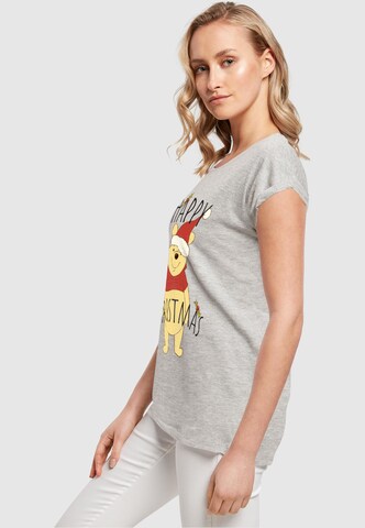 ABSOLUTE CULT Shirt 'Winnie The Pooh - Happy Christmas Holly' in Grey