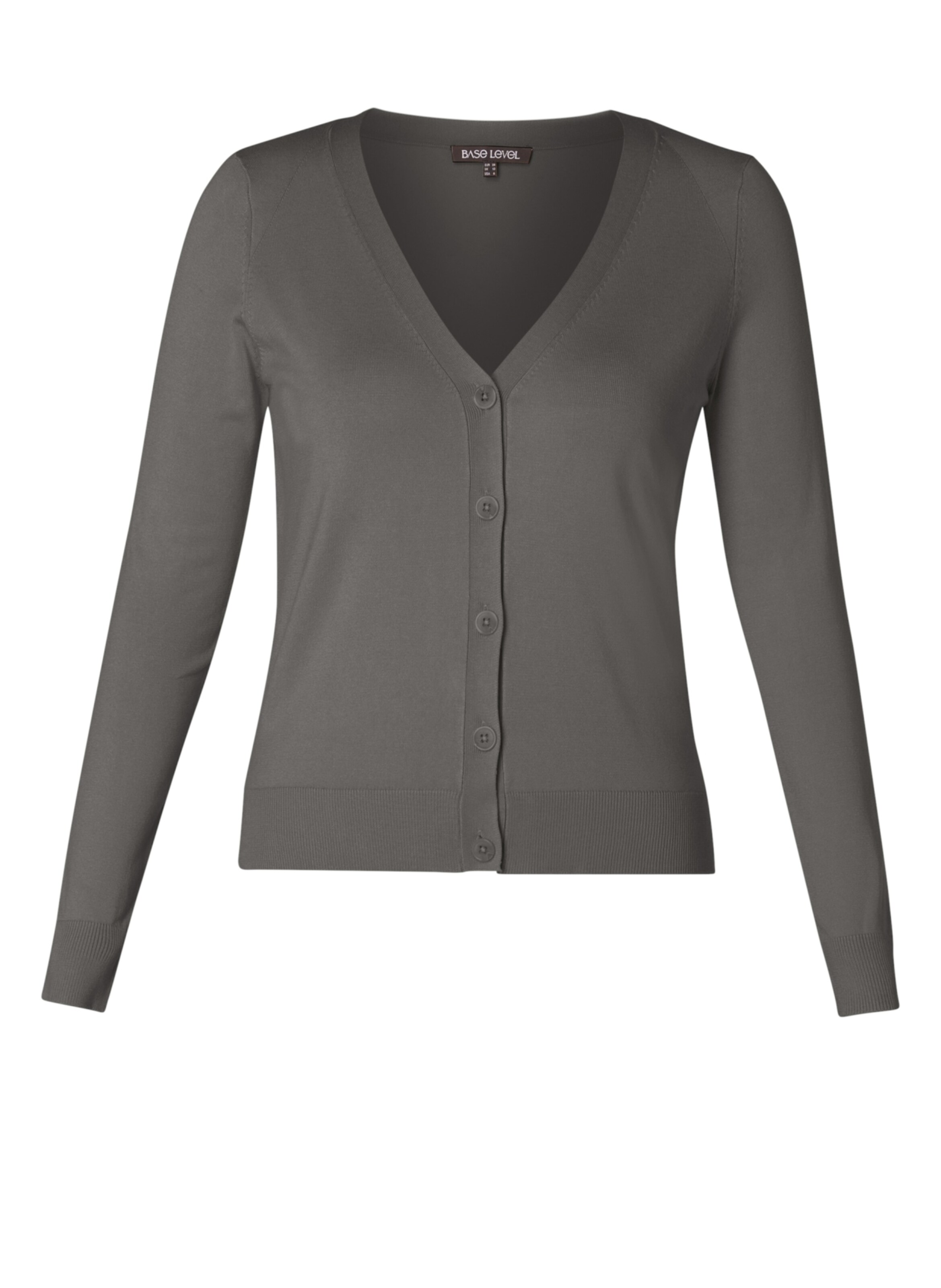 BASE LEVEL Strickjacke in Grau: Vorderseite