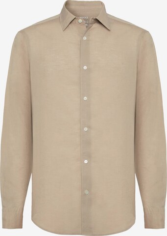 Boggi Milano Regular fit Overhemd in Beige: voorkant