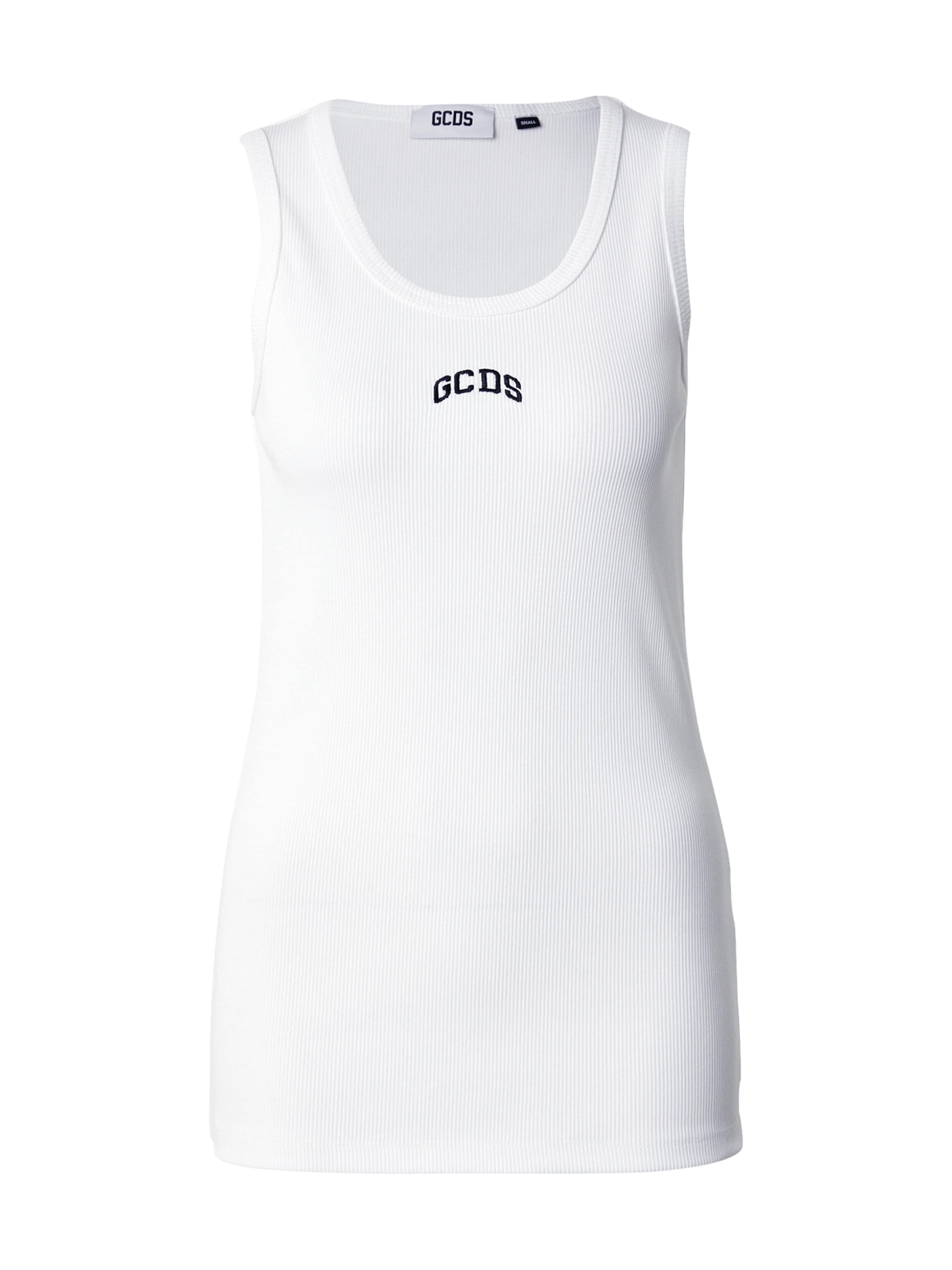 GCDS Μπλουζάκι σε λευκό: μπροστά