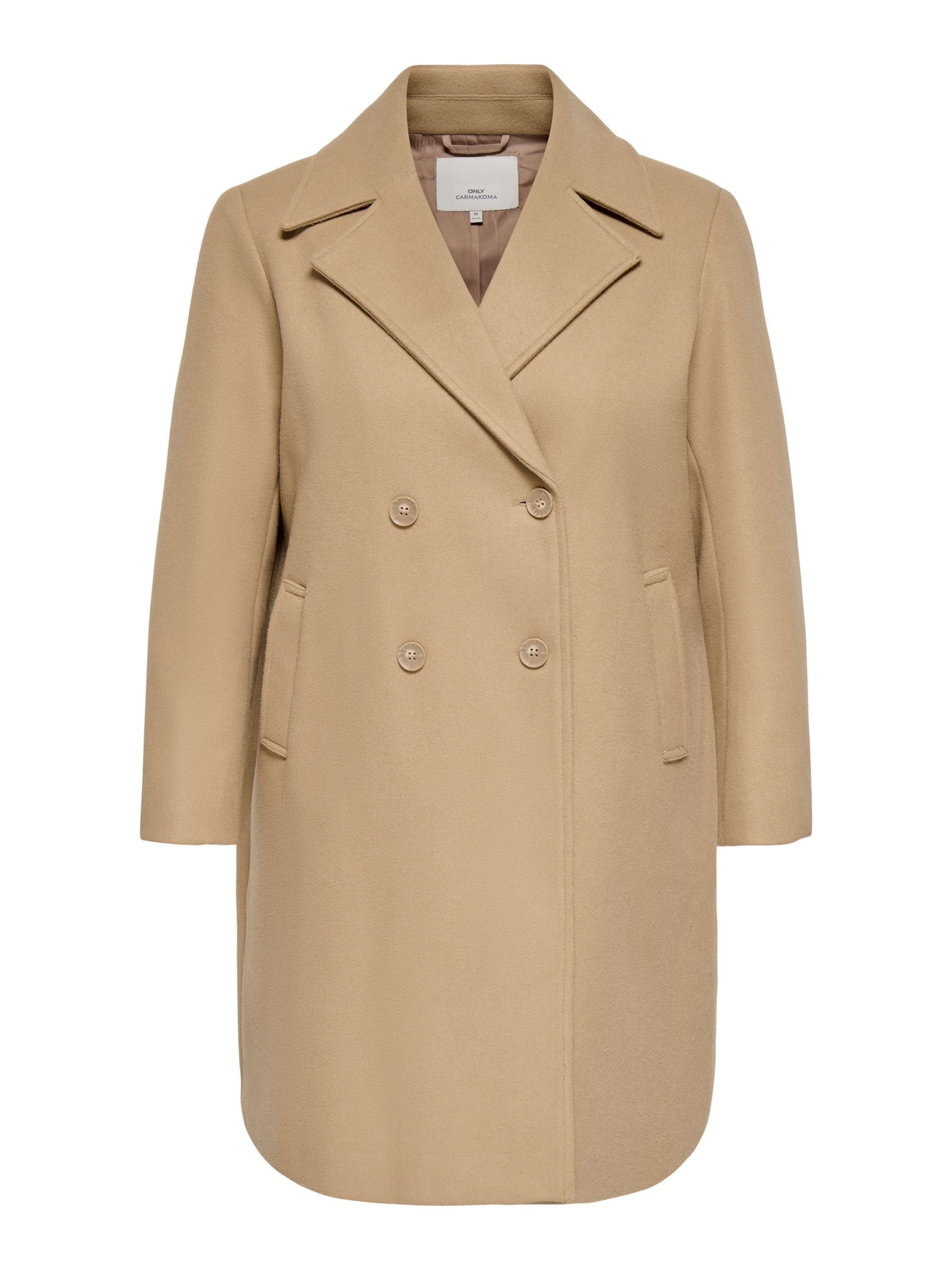 ONLY Carmakoma Tussenmantel in Beige: voorkant