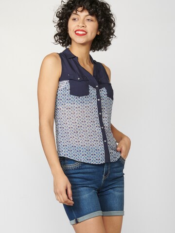 KOROSHI Blouse in Blue: front