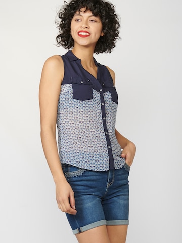 KOROSHI - Blusa em azul: frente