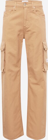 Calvin Klein Jeans - Loosefit Pantalón cargo en marrón: frente