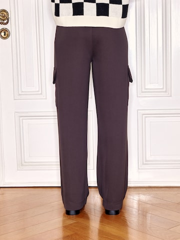 Ema Louise x ABOUT YOU Regular Pleat-front trousers 'Lena' in Brown