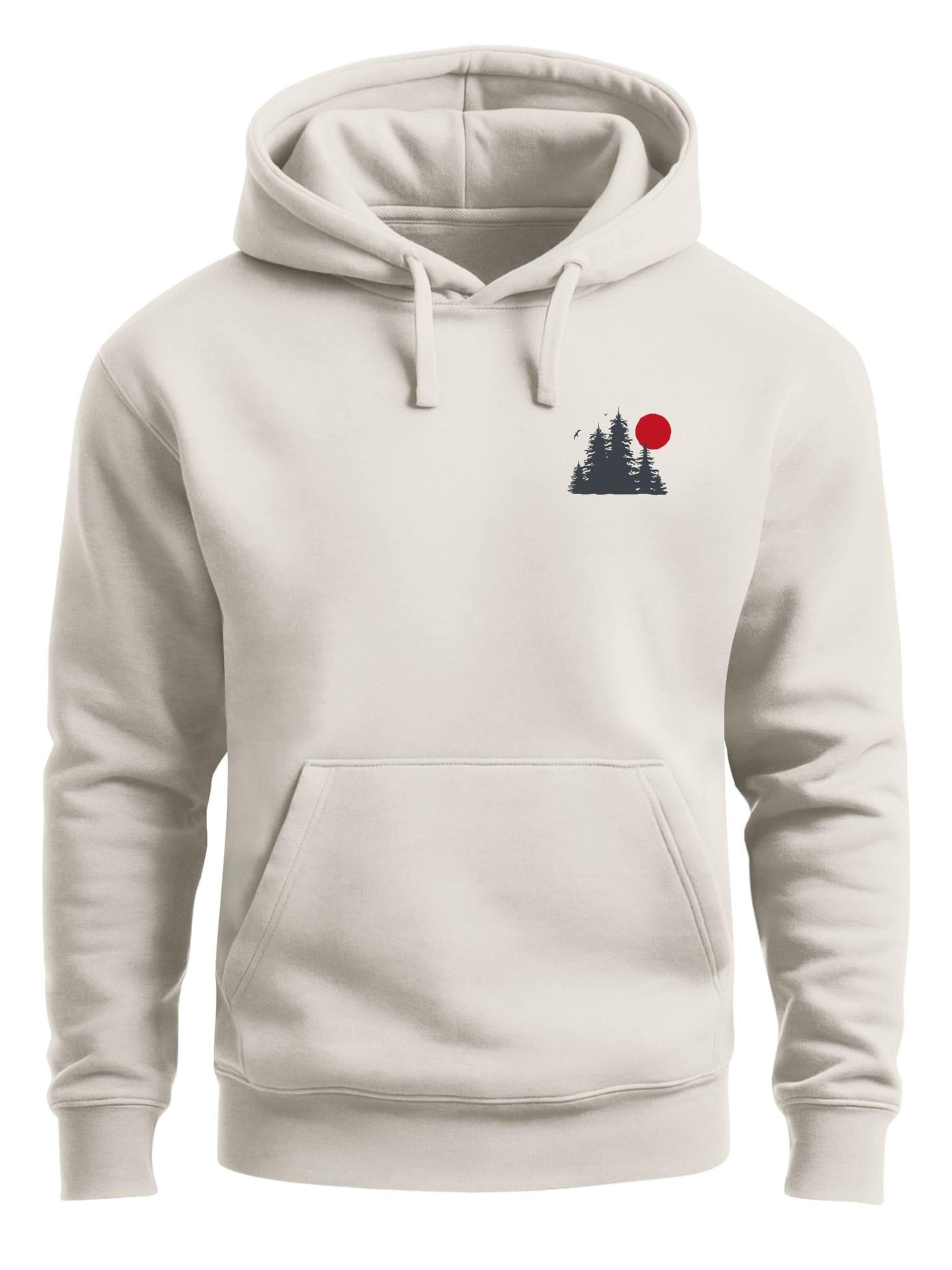 Neverless Sweatshirt 'Waldkette Badge' in Beige: front