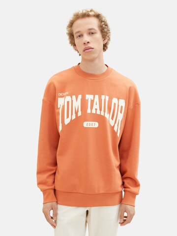 TOM TAILOR DENIM Μπλούζα φούτερ σε πορτοκαλί: μπροστά