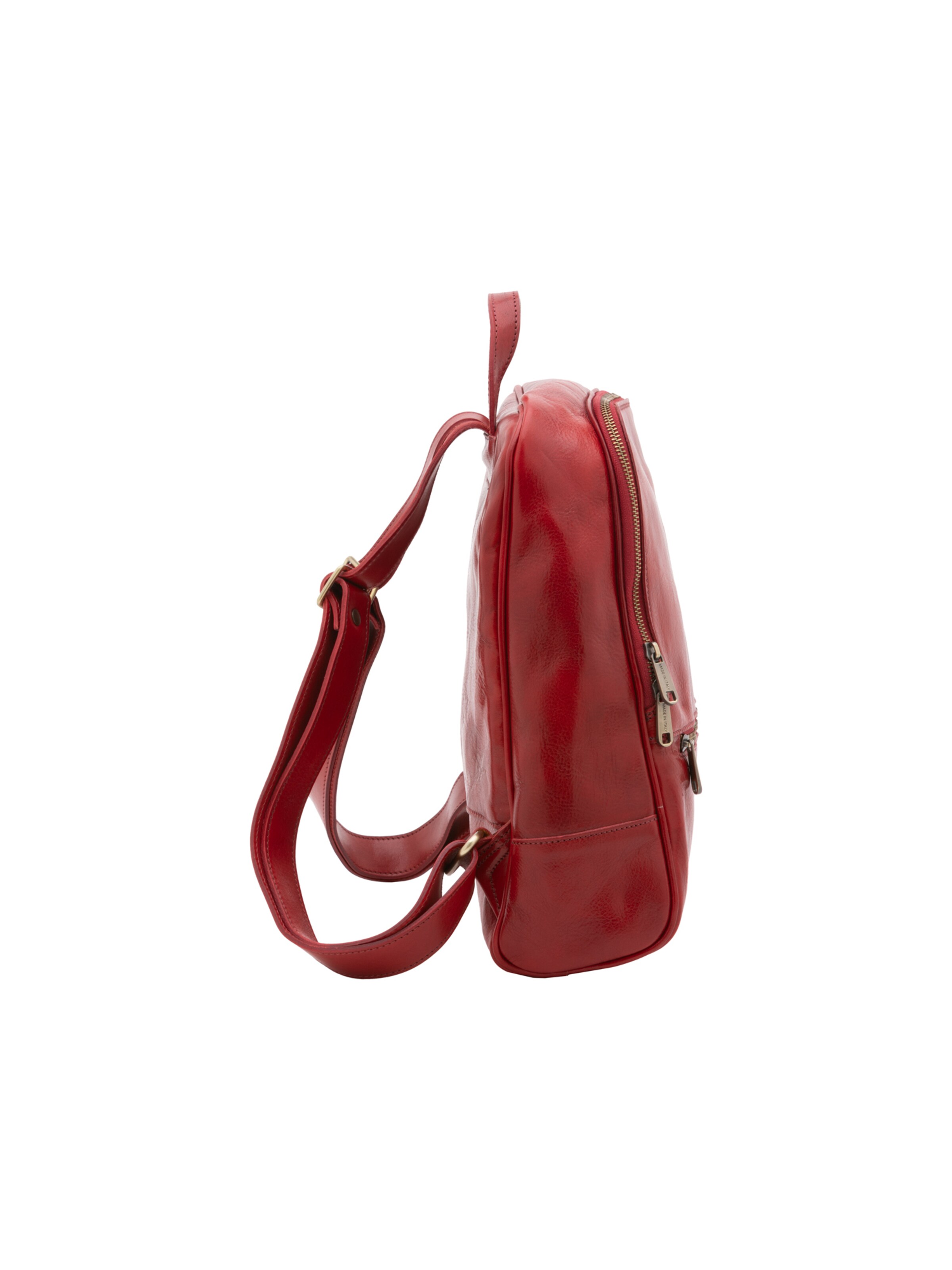 Borsa a spalla 'Zaino Silvanae Vera Pelle - Donna Chiusura Zip Tracolla Regolabile' di I Fratelli in rosso