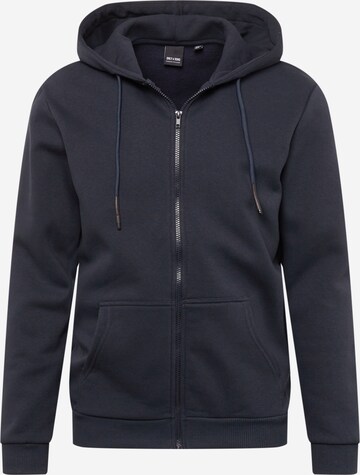 Only & Sons Zip-Up Hoodie 'Ceres' in Blue: front