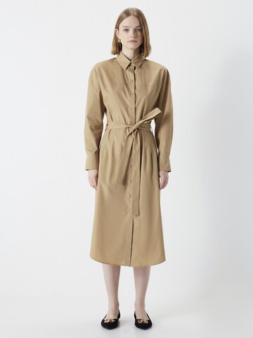 Ipekyol Shirt Dress in Beige: front