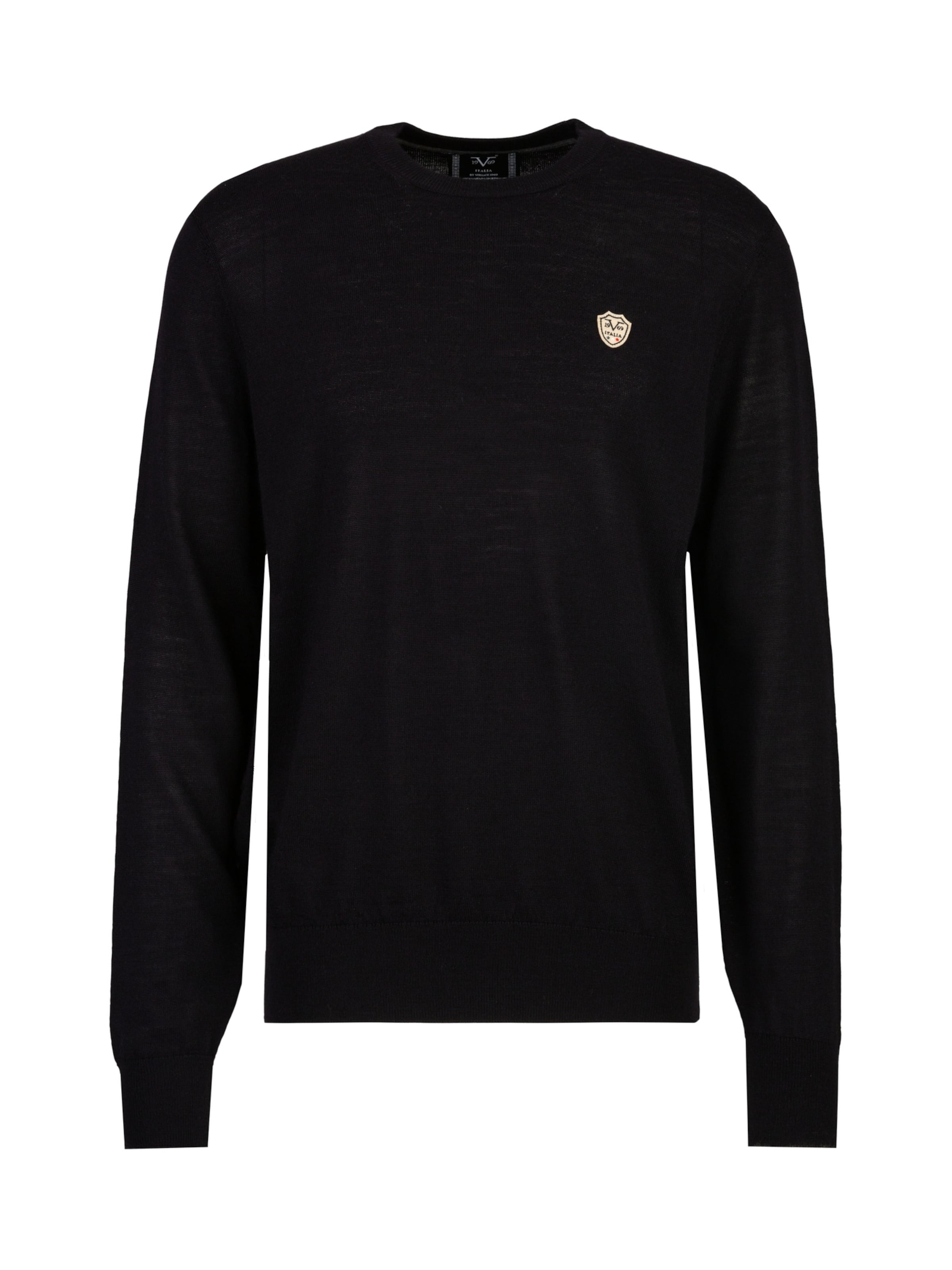 19V69 ITALIA Pullover ' Clint ' in Schwarz: Vorderseite
