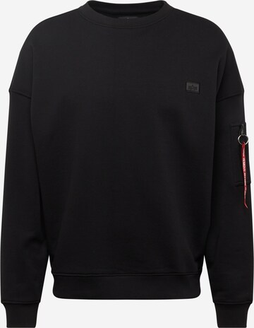 ALPHA INDUSTRIES Sweatshirt 'Essentials' in Schwarz: predná strana