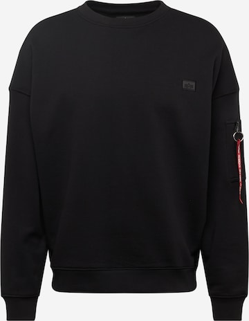 ALPHA INDUSTRIES Sweatshirt 'Essentials' i svart: framsida