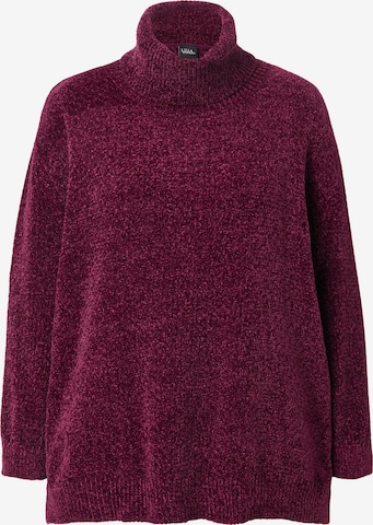 Pull-over oversize Ulla Popken en rouge : devant