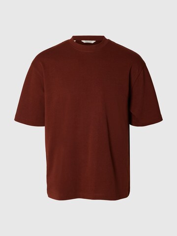 SELECTED T-Shirt 'SLHOscar' in Rot