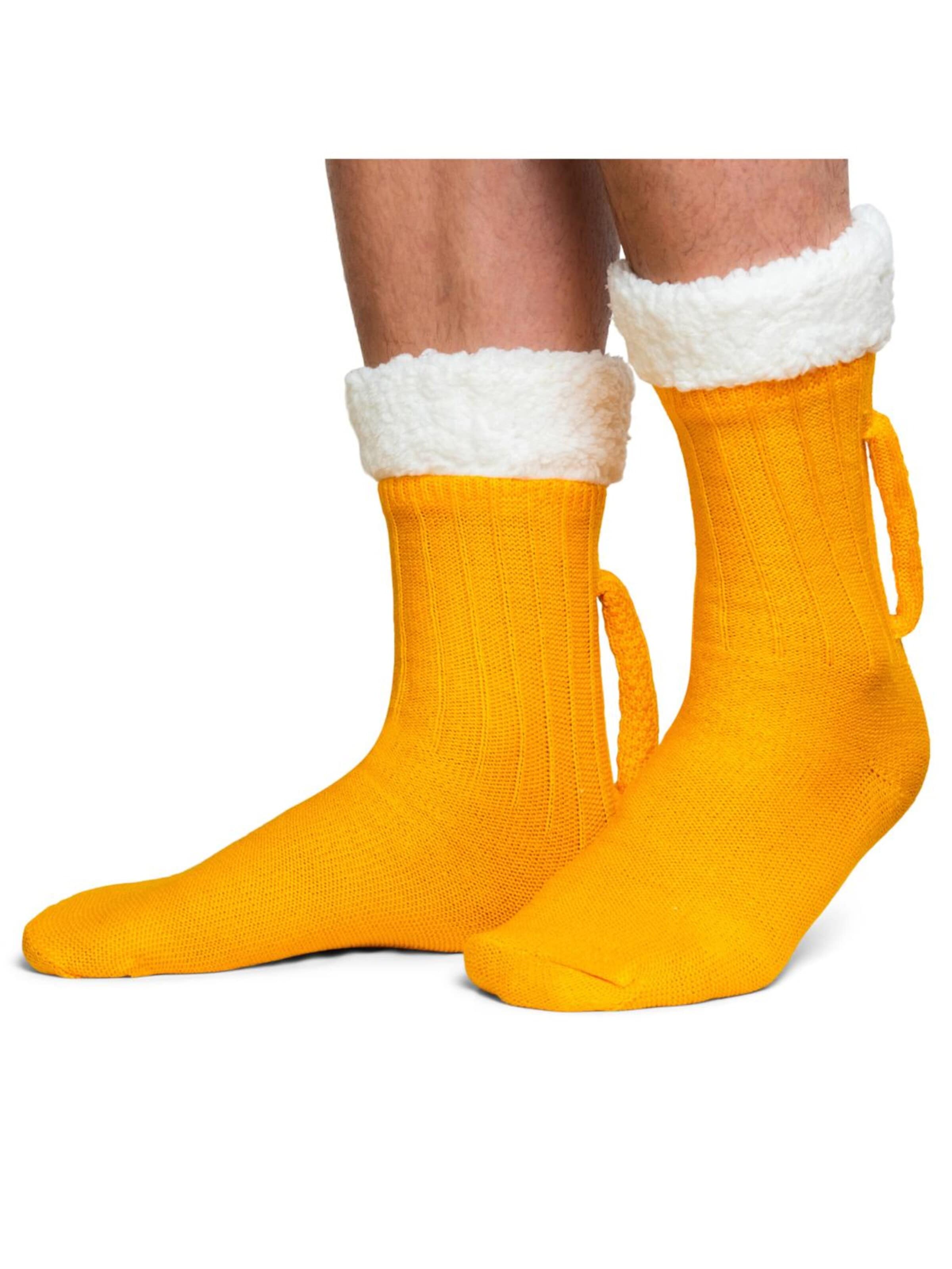 Paulgos Traditional Socks 'PAULGOS Biersocken, Trachtensocken, Socken, Funny-Socks, Größe 39-47' in Yellow: front