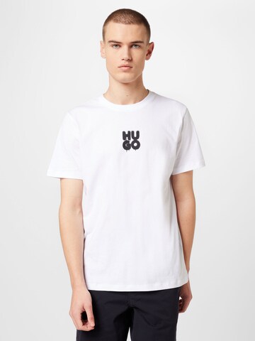 T-Shirt 'Decali' HUGO en blanc : devant