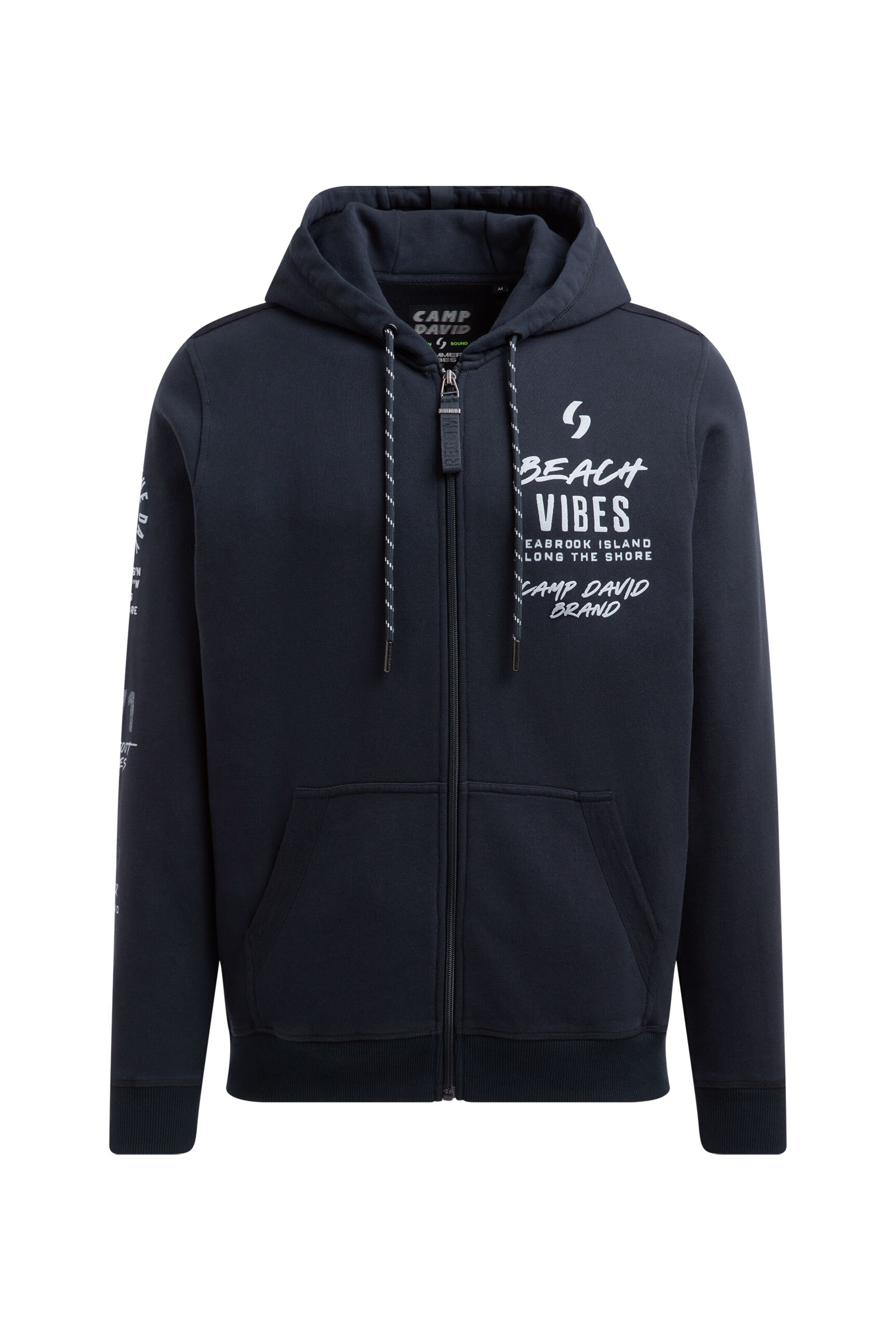 CAMP DAVID Zip-Up Hoodie in Blue: front