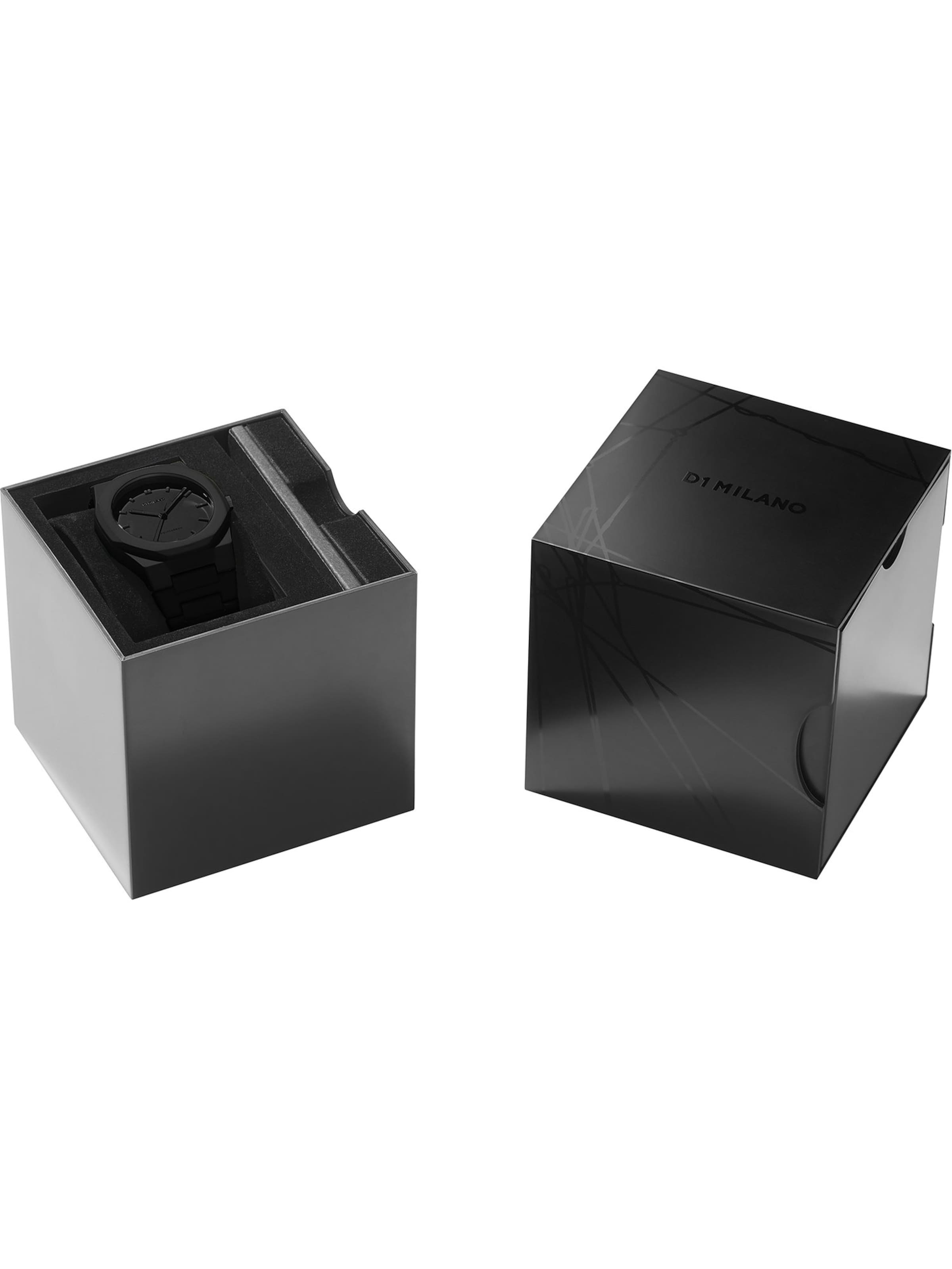 D1 Milano Analoguhr in Schwarz