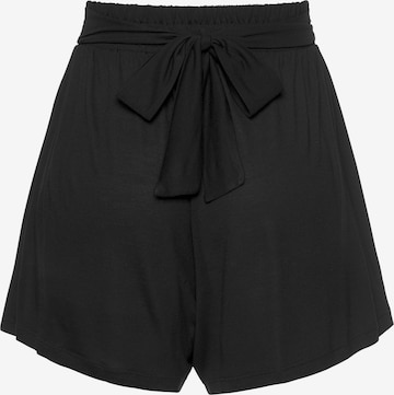 LASCANA Wide Leg Shorts 'Kakadu' in Schwarz: predná strana