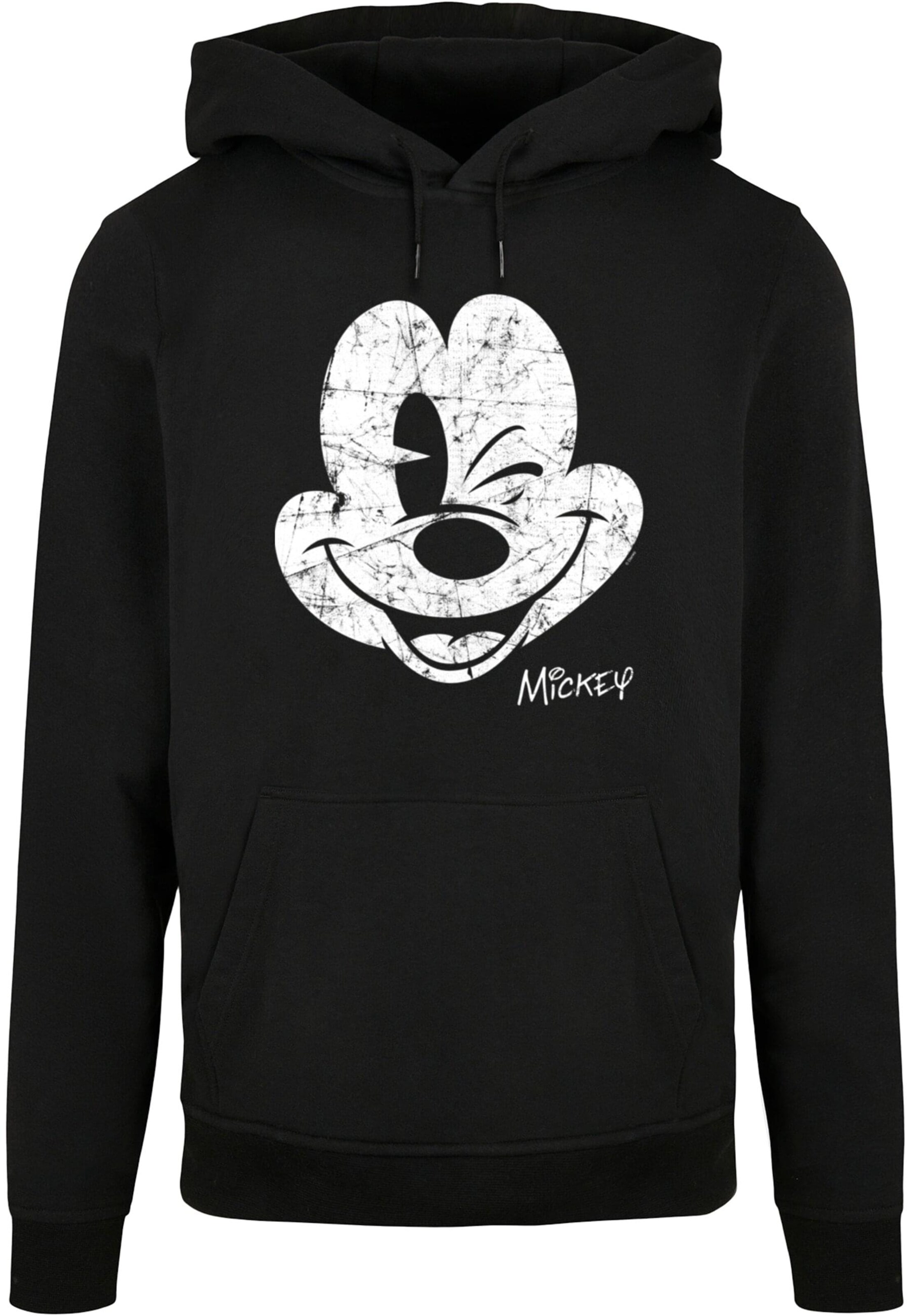 Sweat-shirt 'Mickey Mouse - Distressed' ABSOLUTE CULT en noir : devant