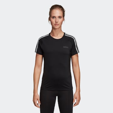 Tricou funcțional 'Design 2 Move 3-Streifen' de la ADIDAS PERFORMANCE pe negru: față