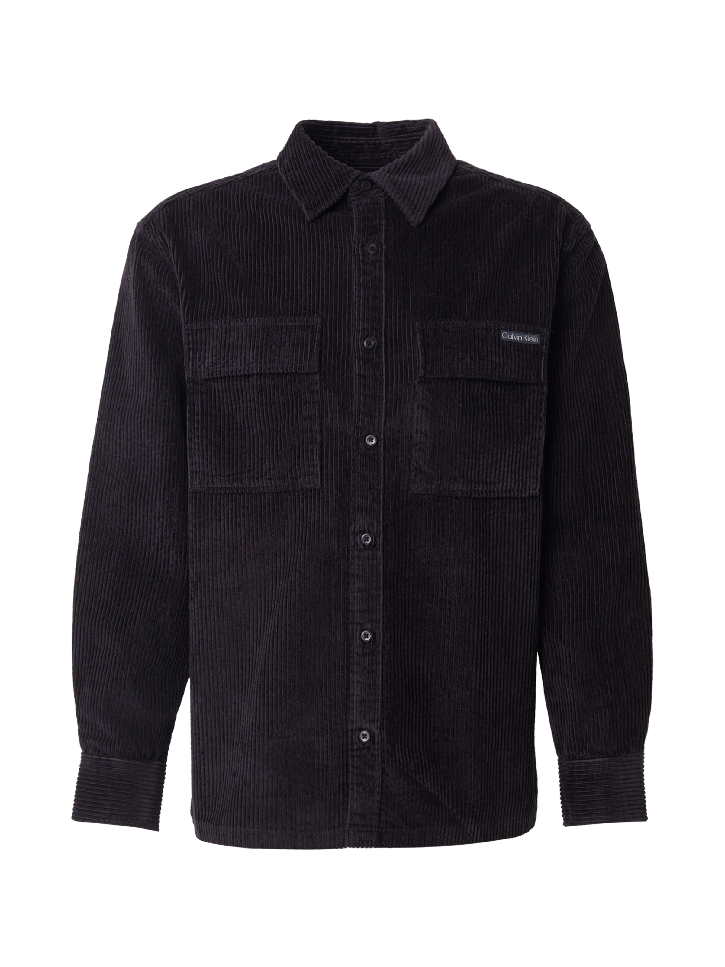 Calvin Klein JeansRegular Fit Košulja - crna boja: prednji dio