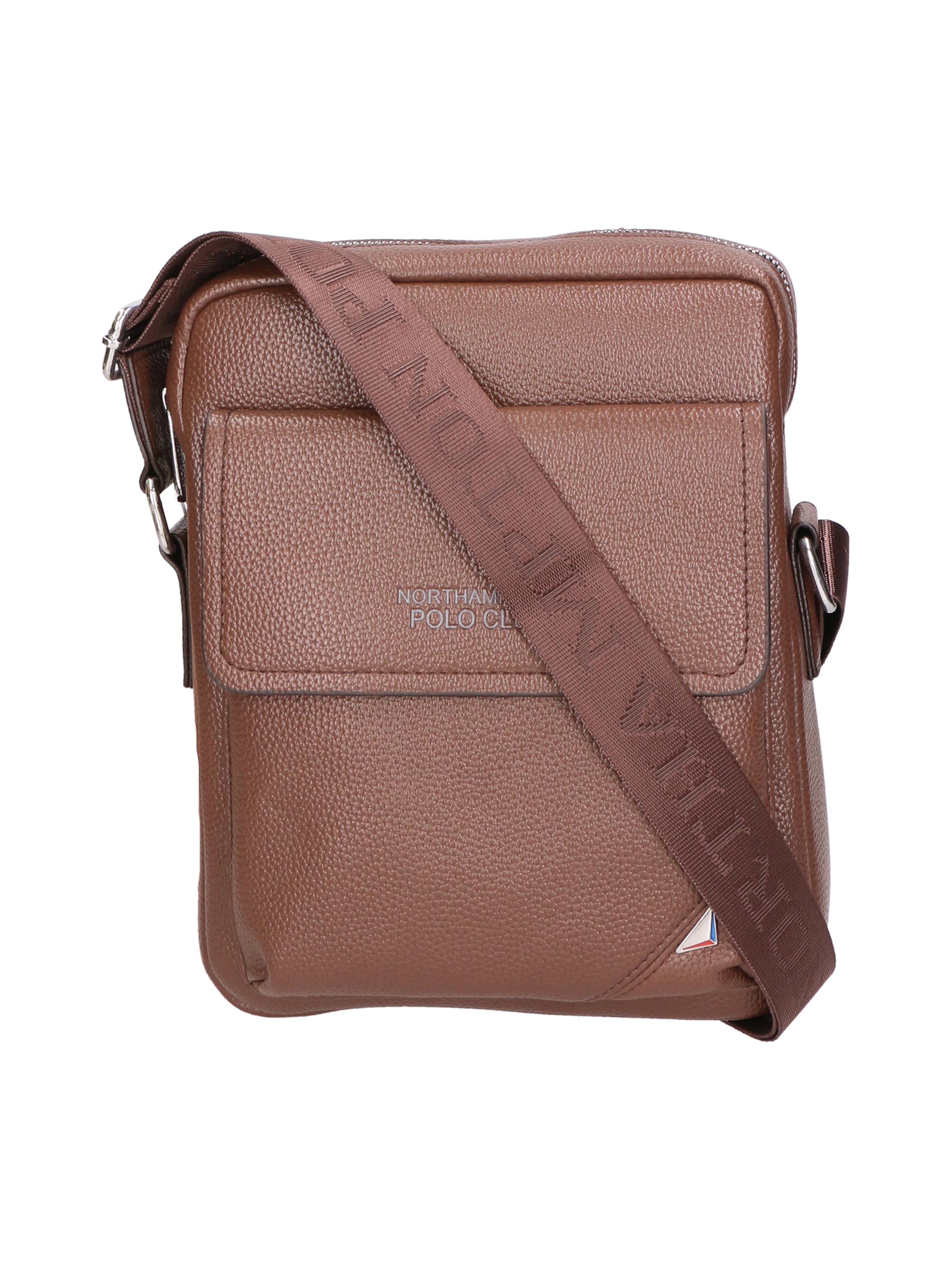 Borsa a spalla di Northampton Polo Club in marrone: frontale