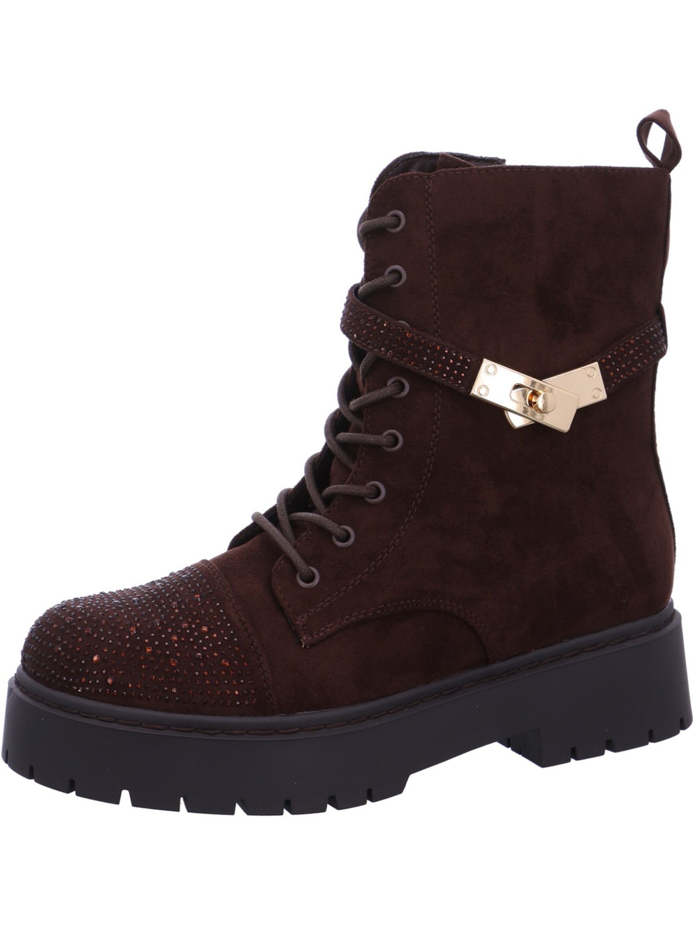LA STRADA Lace-Up Ankle Boots in Brown: front