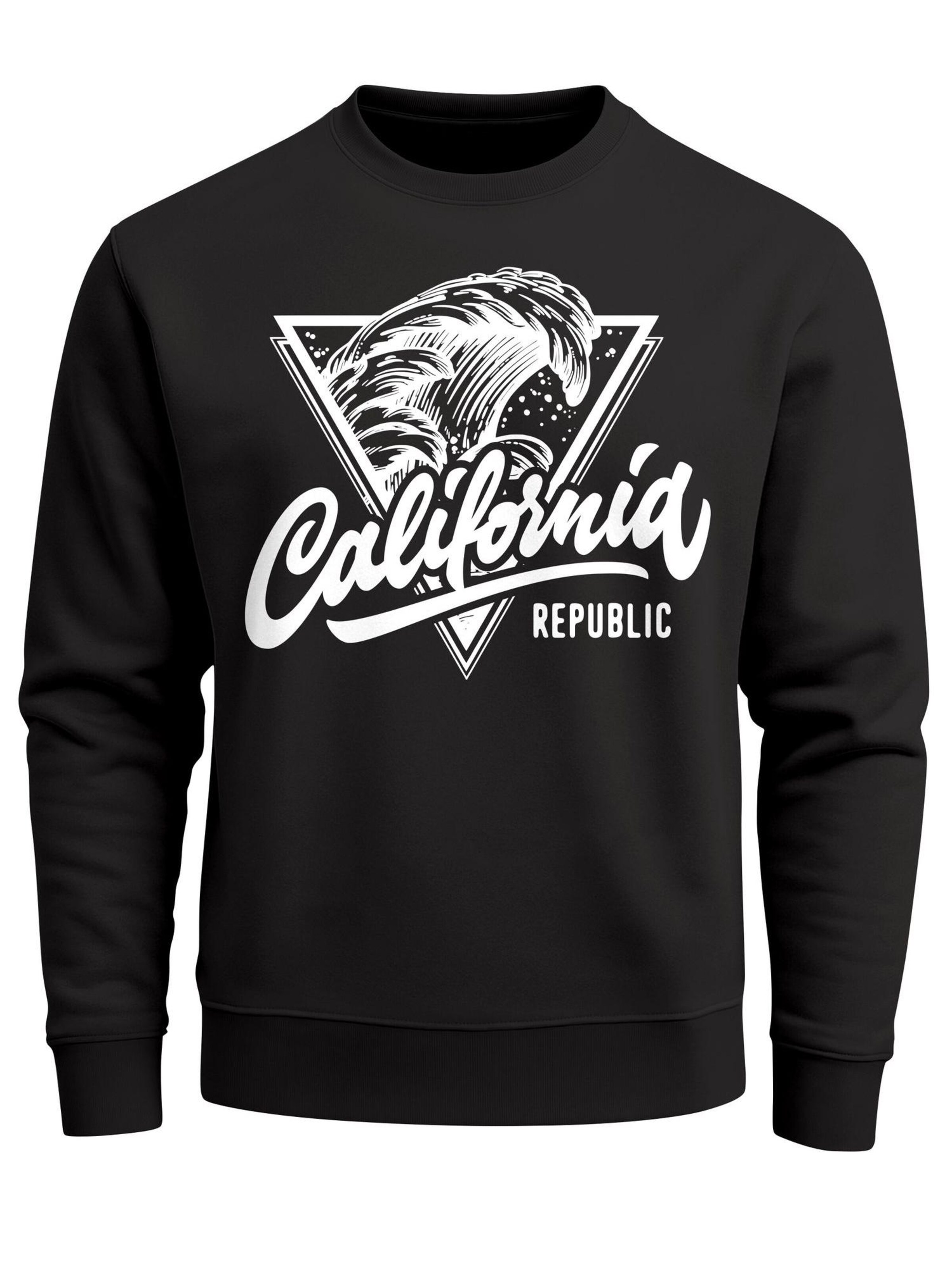 Neverless Sweatshirt 'California Republic' in Black: front