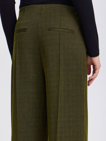 ICHI Wide Leg Hose 'Kate' in Grün