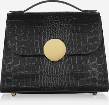 LeParmentier - Bolso de mano 'Bombo Croco' en negro: frente