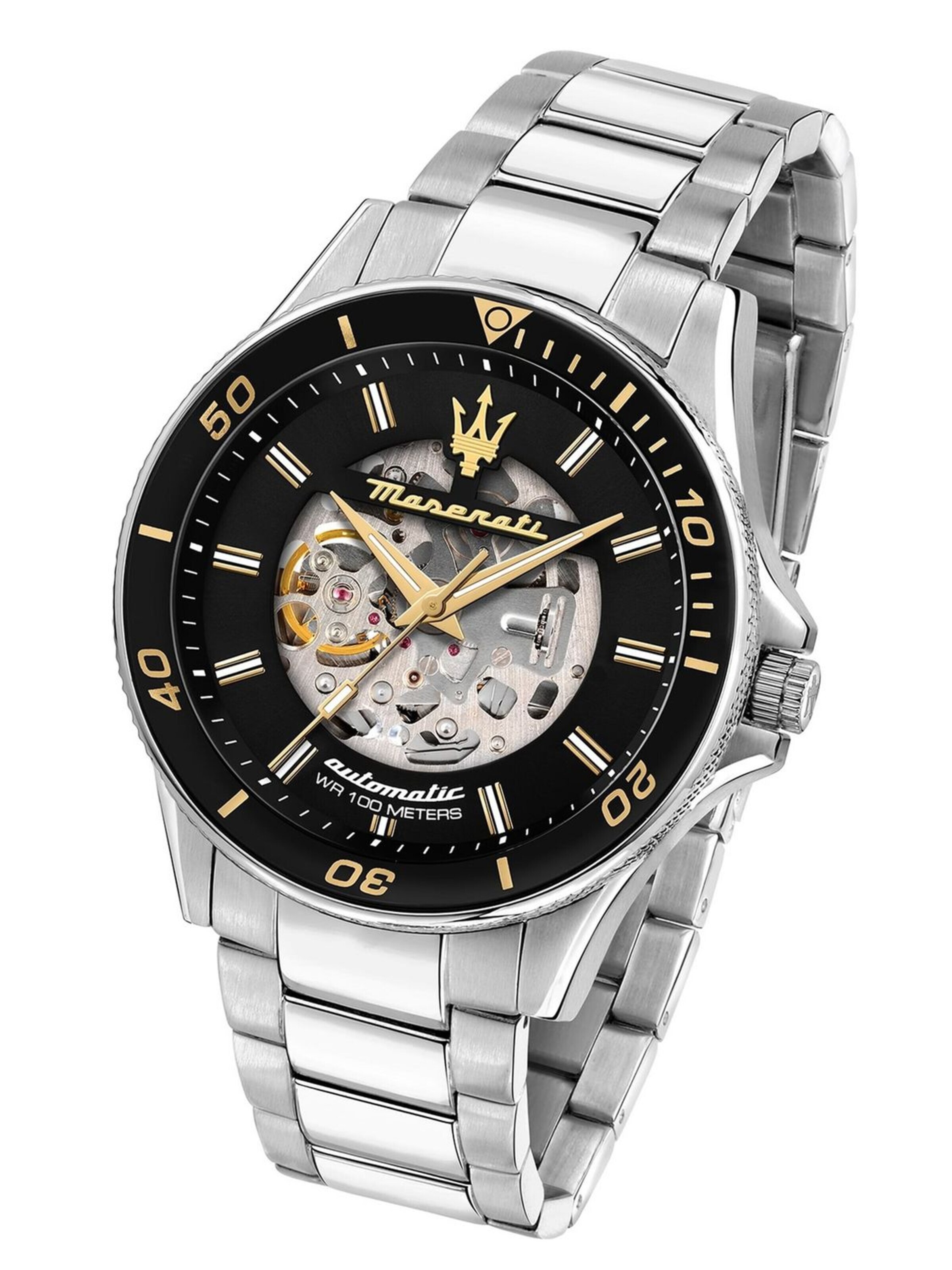 Maserati - Reloj analógico en plata: frente