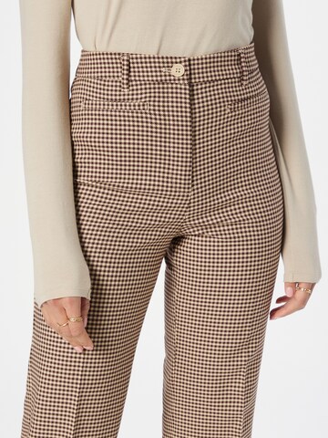 Monki Regular Trousers with creases in Brown