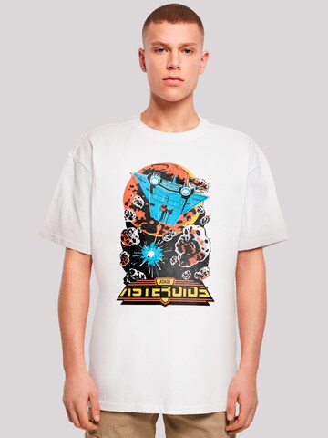 F4NT4STIC Shirt 'Asteroids Atari Retro Gaming' in Wit: voorkant