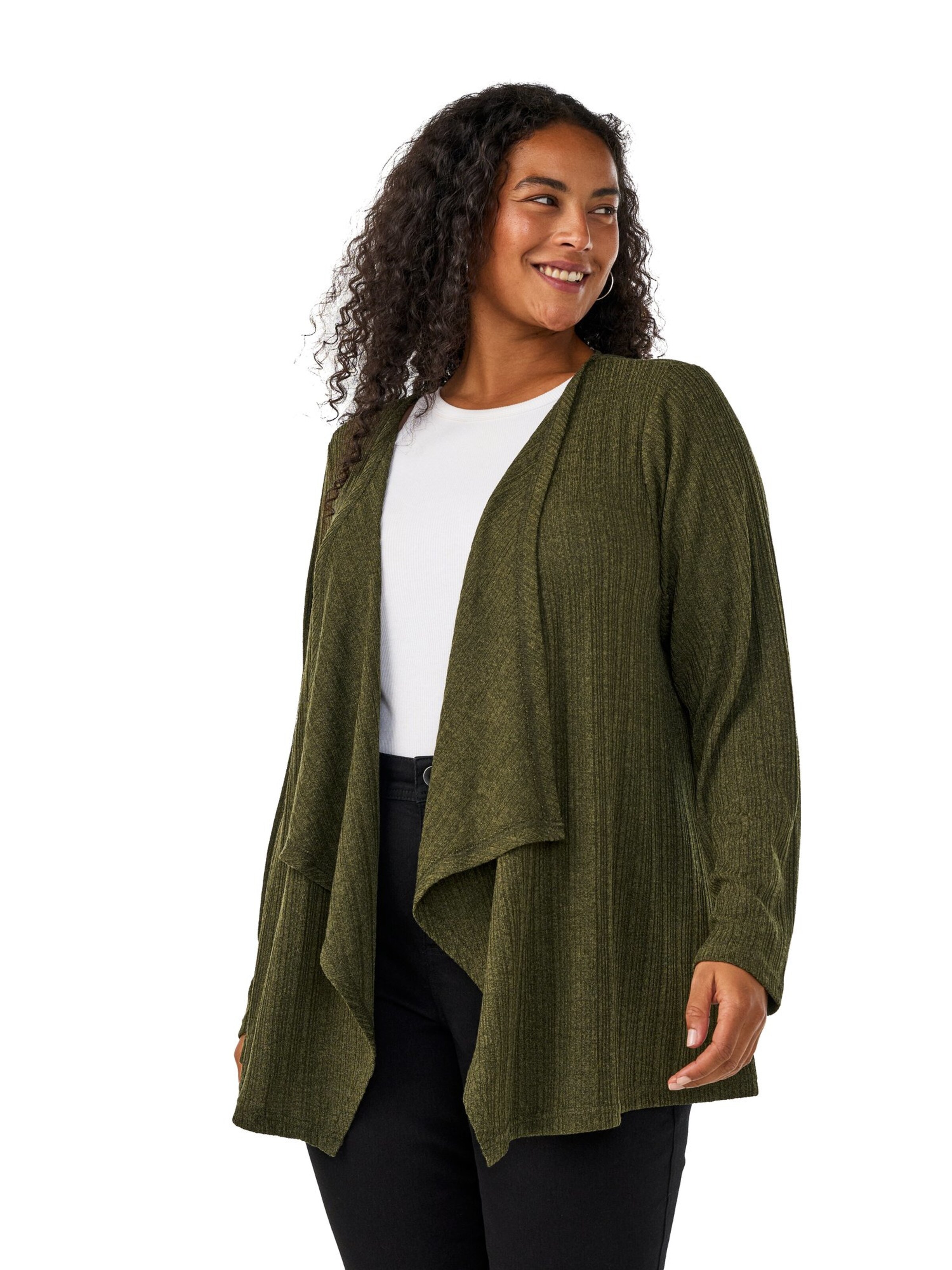 Zizzi Cardigan 'Lucia' i grøn: forside