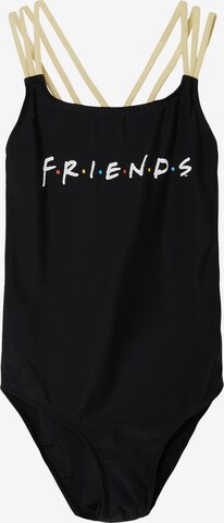 NAME IT Baddräkt 'Friends' i svart: framsida