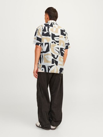 JACK & JONES Regular fit Button Up Shirt 'JORJoshua Aruba' in Beige