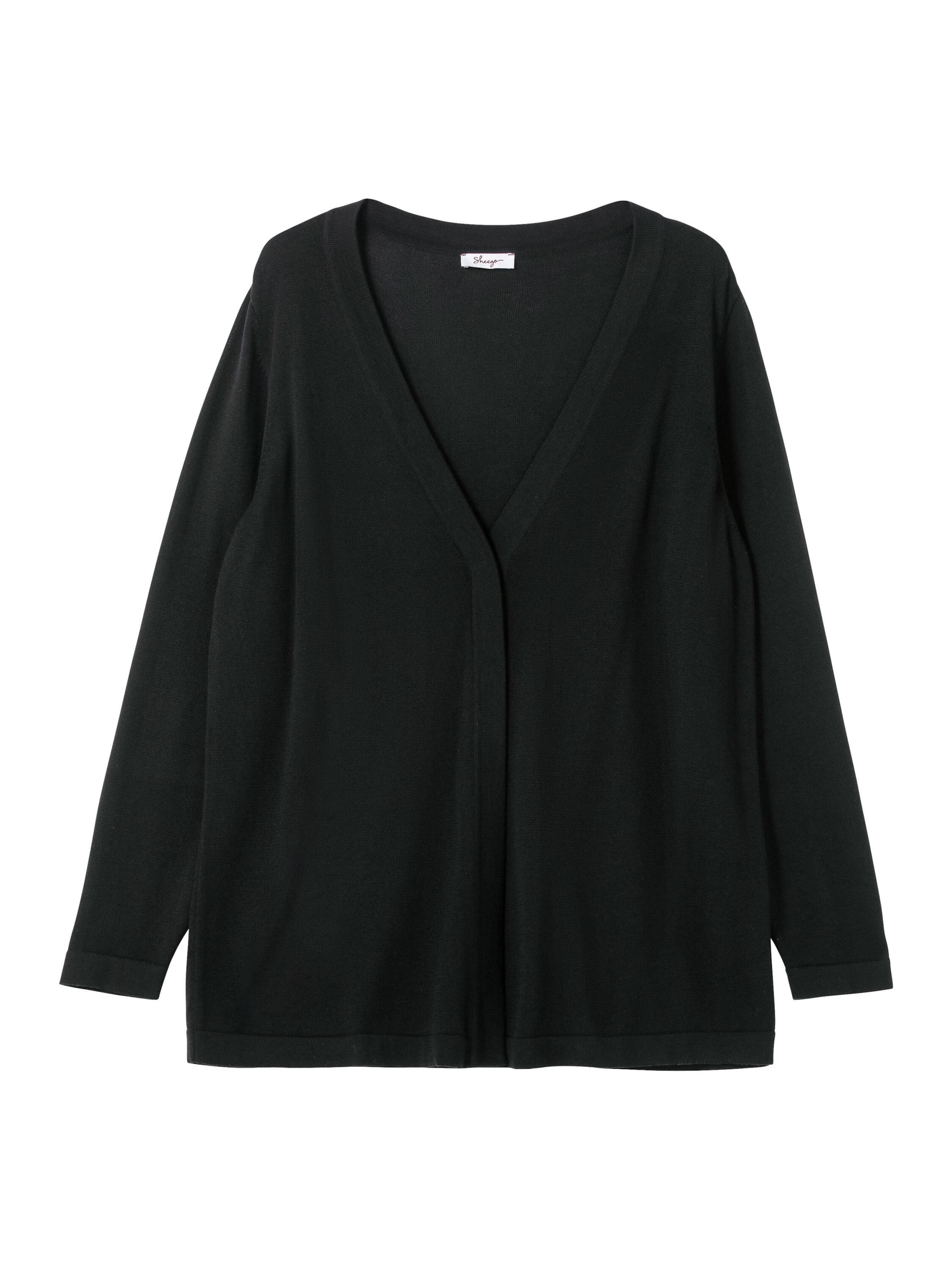 SHEEGO Strickjacke in Schwarz: Vorderseite