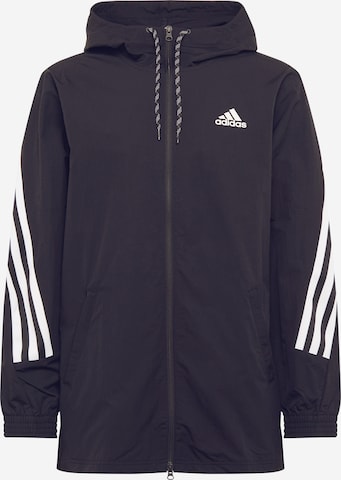 ADIDAS SPORTSWEAR Skinny Athletic Jacket in Black: front