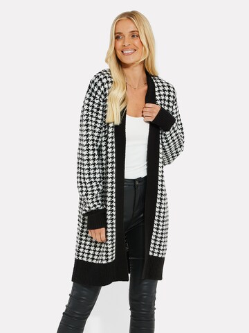 Threadbare Knit Cardigan 'Onyx' in Black: front