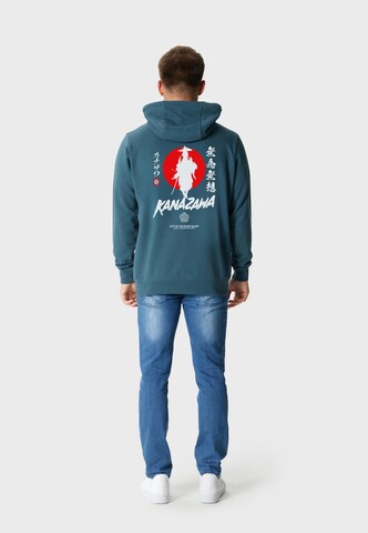 Oldskull Hoodie 'Asian Silent Blade Kanazawa Graphic' in Blau