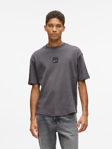 KARL LAGERFELD JEANS Paita 'Waffle' värissä harmaa: etupuoli