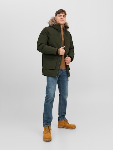 Manteau mi-saison 'Wing' JACK & JONES en vert