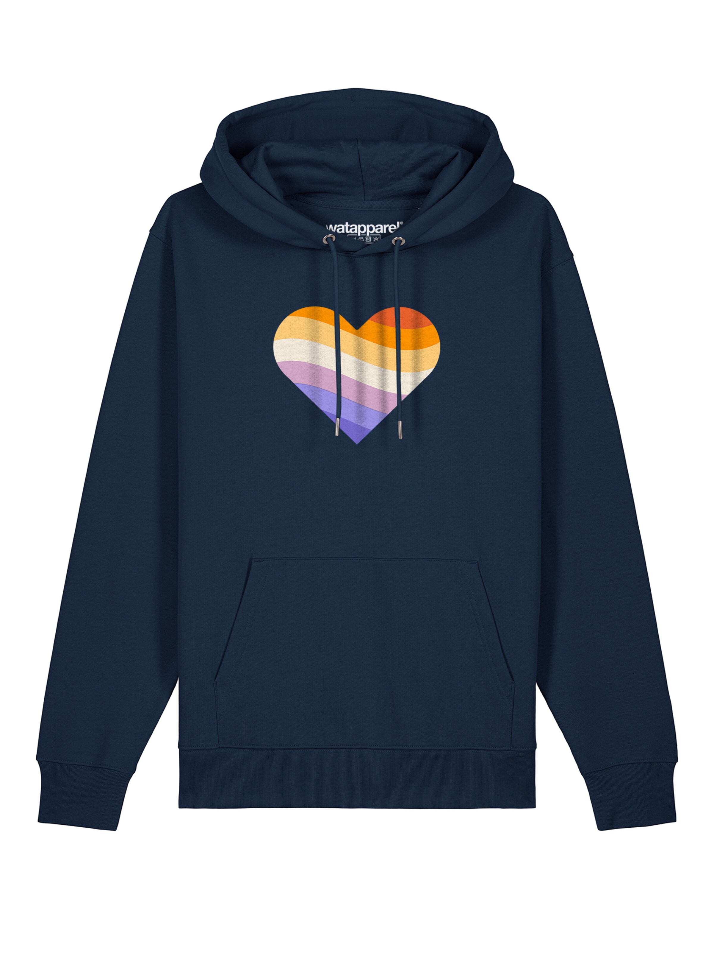 Sweat-shirt ' Rainbow Heart ' Watapparel en bleu : devant