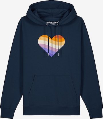 Sweat-shirt ' Rainbow Heart ' Watapparel en bleu : devant